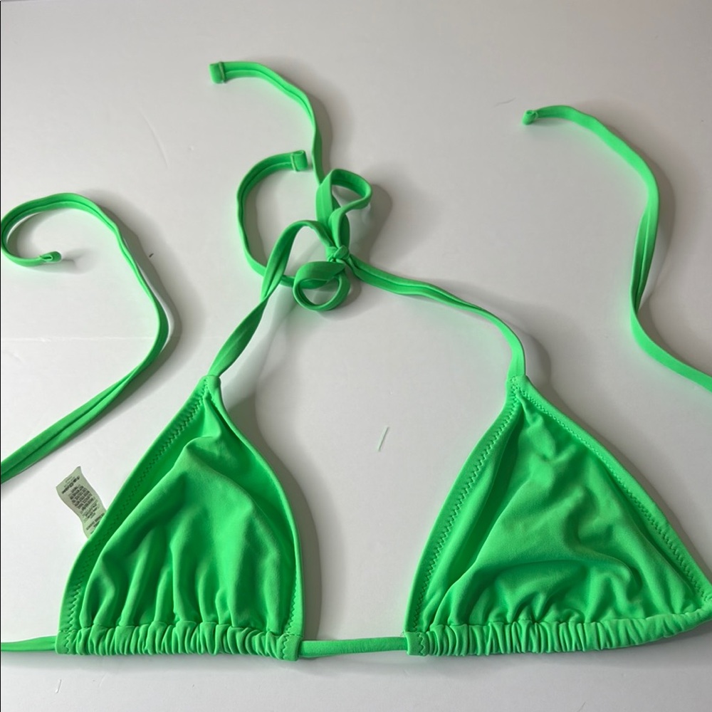Aerie Bright Green Triangle Bikini Swim Top Large